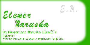 elemer maruska business card